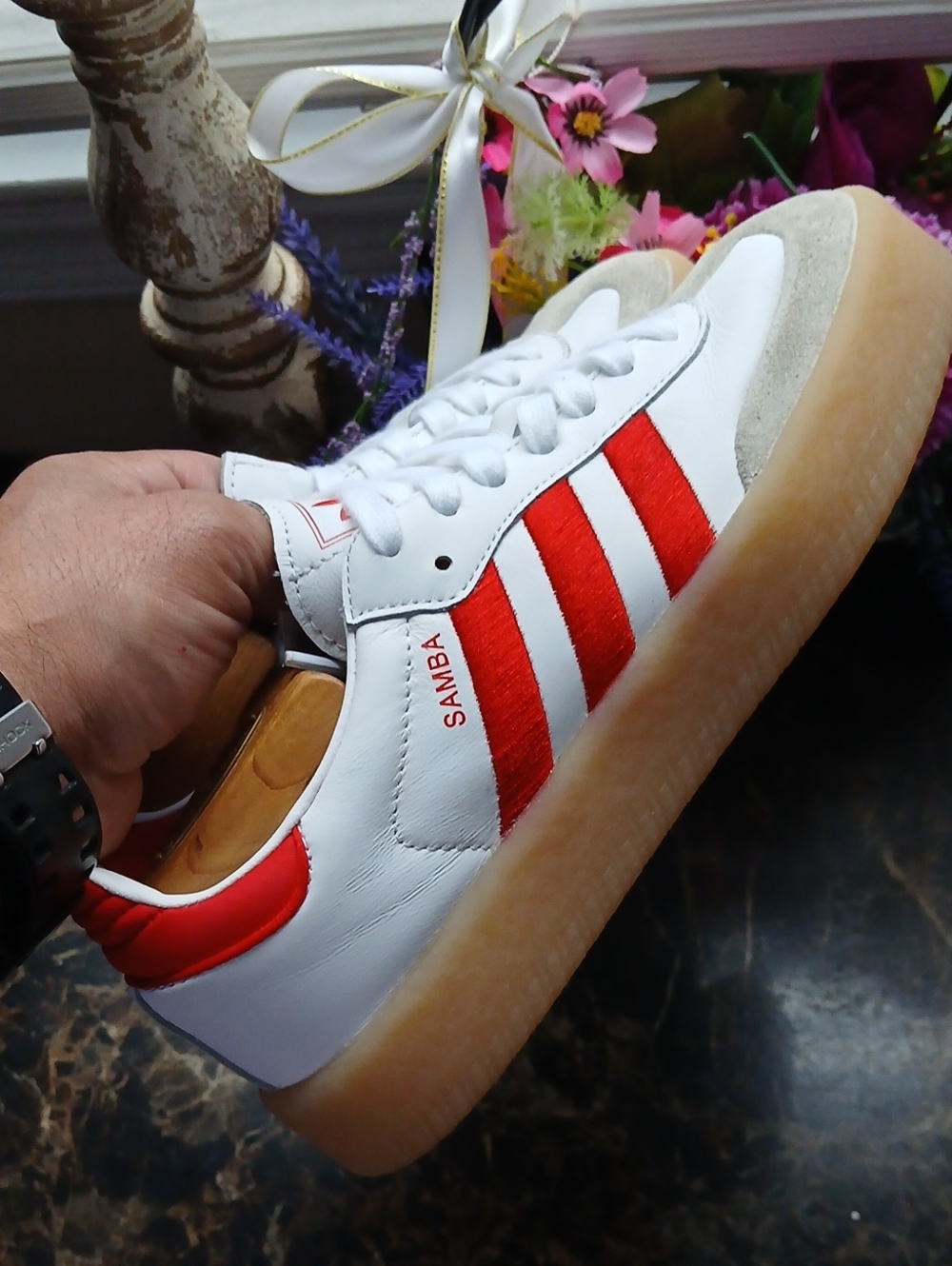 Adidas Sambae Platform/Athletic 3 Stripe Shoes Size 6.5 Women - Picture 7 of 12